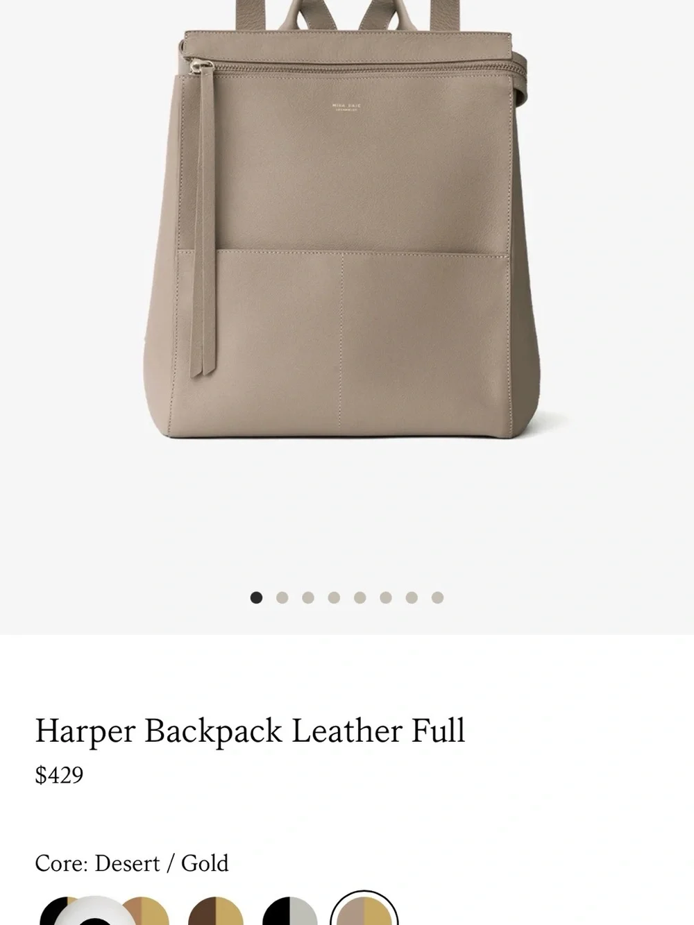 Mina Baie Harper Leather Backpack in Desert